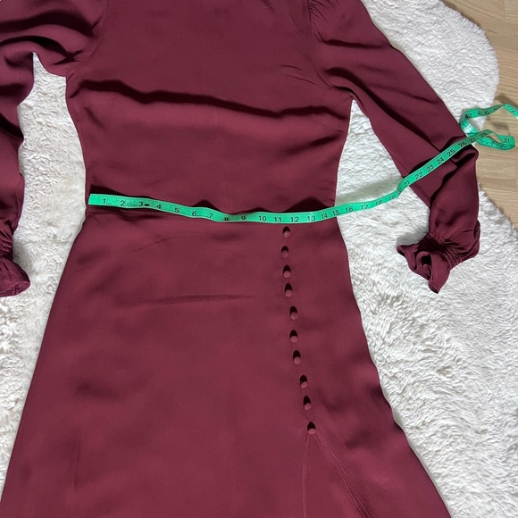 Reformation burgundy stevi- leg crepe midi dress size 10 - Picture 13 of 16